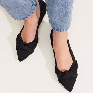 Rothy's The Knot Point II Black Ballet Flats In Love Insole Size 9.5